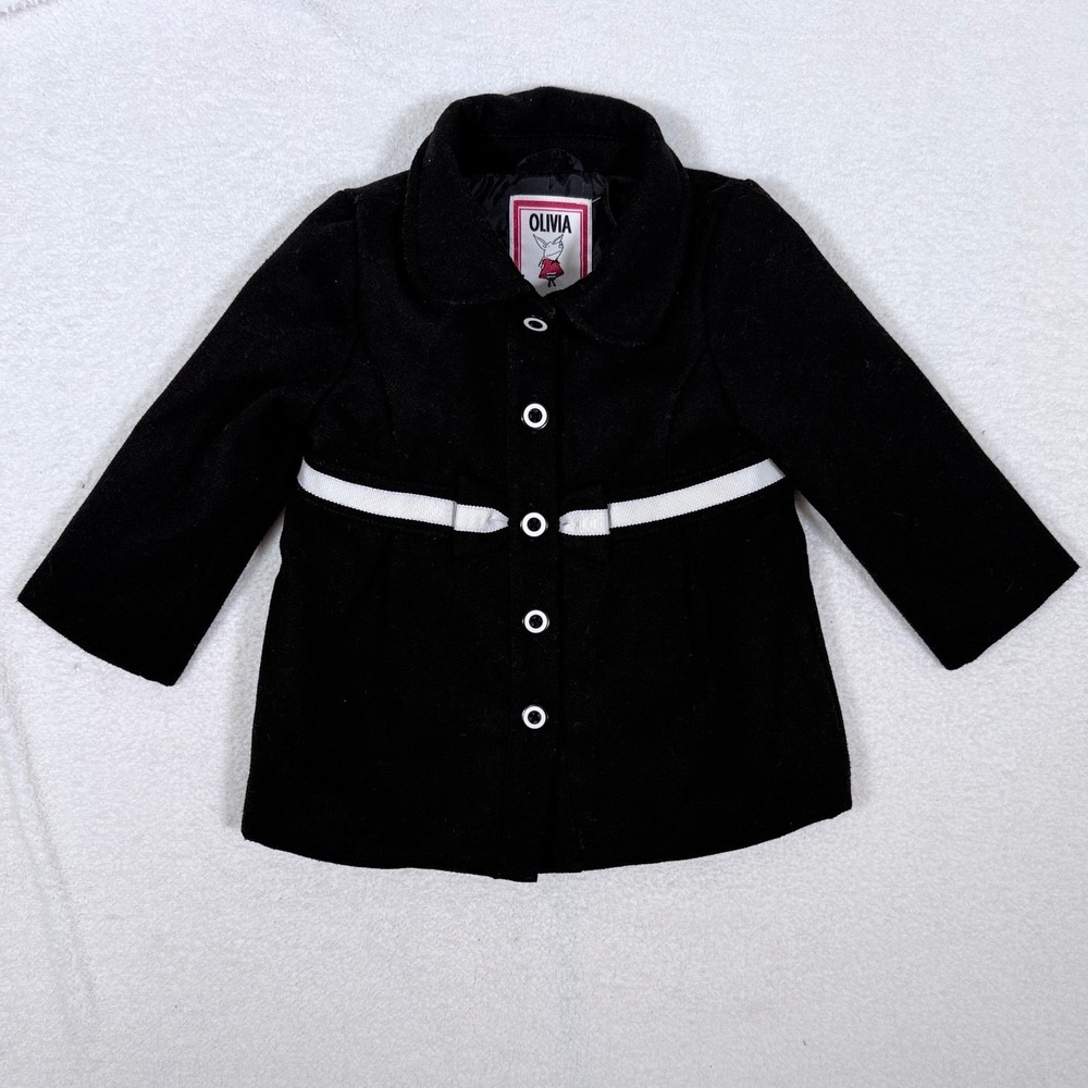 Olivia Gymboree Toddler Girls Wool Look Peacoat Dress Coat 12-24 Months Jacket